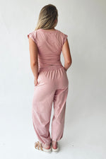 The Hintze Mineral Washed Jogger in Dusty Rose