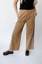 The Laurie Polka Dot Denim Pant in Brown