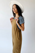 The Gianna Woven Overall in Olive