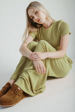 The Leanne Ribbed Lounge Set in Dusty Sage