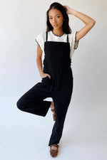 The Gianna Woven Overall in Black
