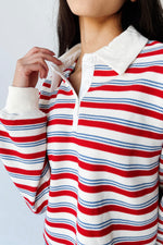 The Garrett Rugby Tee in Red Stripe