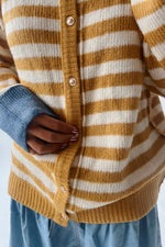 The Richardson Cardigan in Mustard Stripe