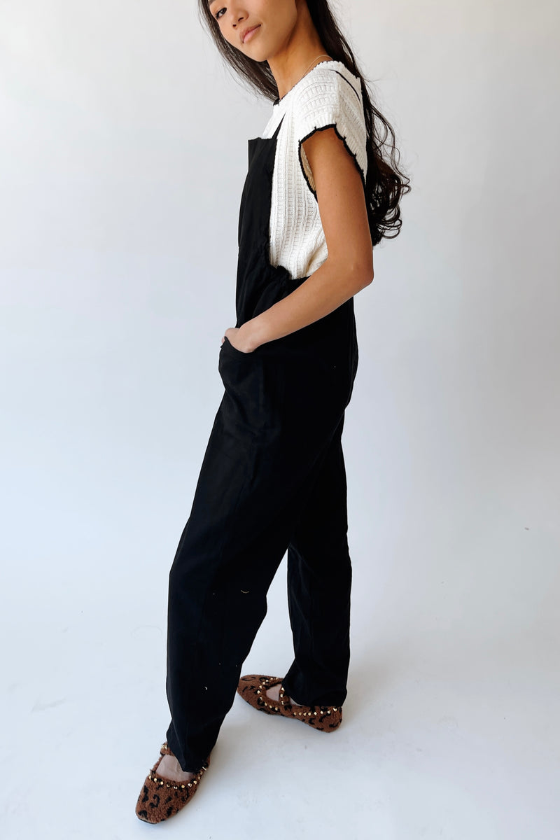 The Gianna Woven Overall in Black