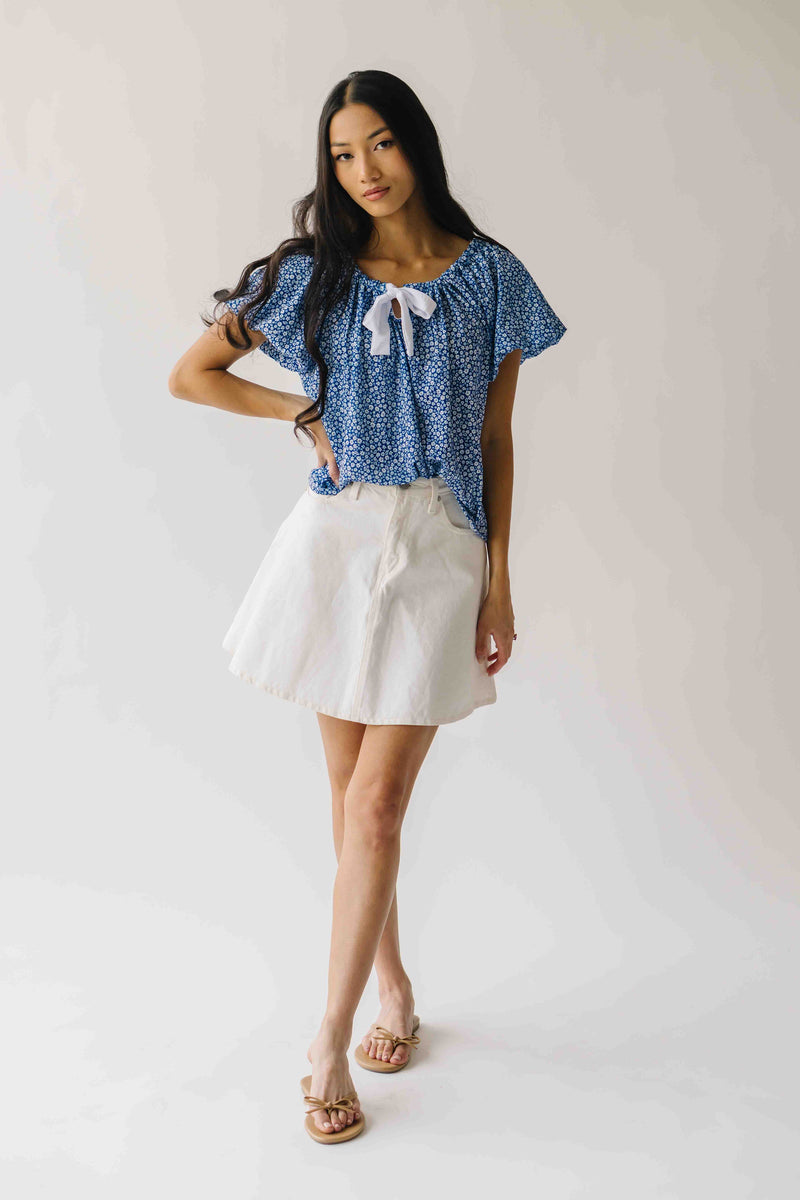 The Cosette Ditsy Floral Blouse in Navy