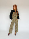 The Crestone Wide Leg Overall in Olive Floral