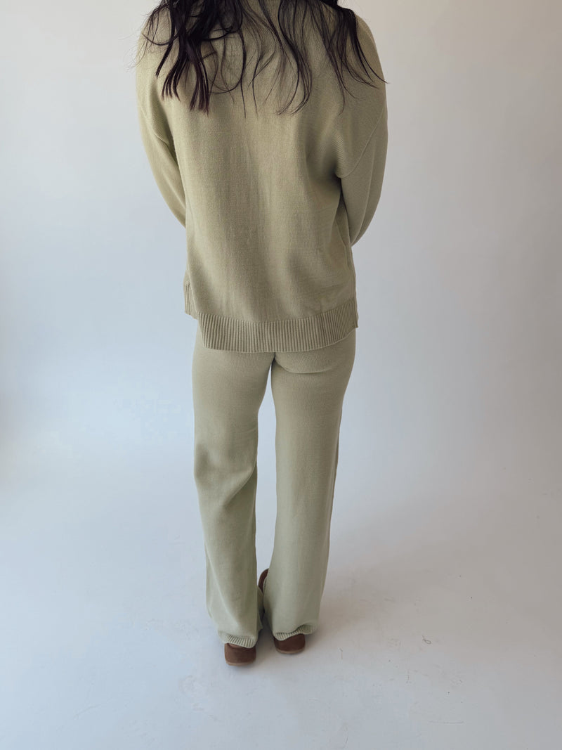 The Timo Knit Cardigan Set in Sage