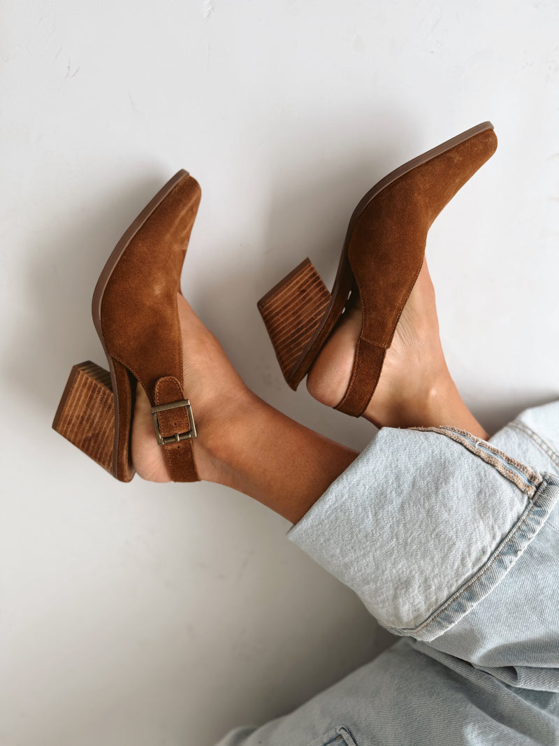 Seychelles: Baby-Faced Heel in Brown Suede