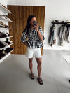 The Wagler Bermuda Mom Short in White Denim