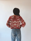 The Ryan Floral Crochet Blouse in Rust