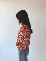 The Ryan Floral Crochet Blouse in Rust