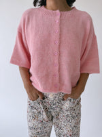 The Wilcox Boxy Button-Up Cardigan in Pink
