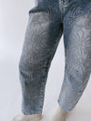 The Brianna Embroidered Barrel Jean in Medium Wash