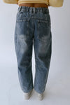 The Brianna Embroidered Barrel Jean in Medium Wash