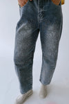 The Brianna Embroidered Barrel Jean in Medium Wash