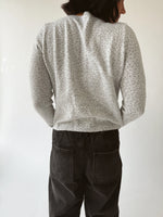 The Marlie Polka Dot Knit Cardigan in Heather Grey