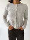 The Marlie Polka Dot Knit Cardigan in Heather Grey