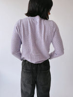The Marlie Polka Dot Knit Cardigan in Lavender