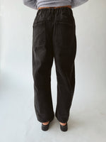The Brianna Embroidered Barrel Jean in Faded Black