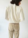 The Marlie Polka Dot Knit Cardigan in Ivory