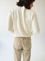 The Marlie Polka Dot Knit Cardigan in Ivory