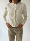 The Marlie Polka Dot Knit Cardigan in Ivory