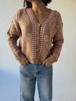 The Jepson Patterned Sweater in Beige + Pink