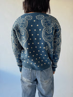 The Jepson Patterned Sweater in Teal Blue + Sand