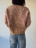 The Jepson Patterned Sweater in Beige + Pink