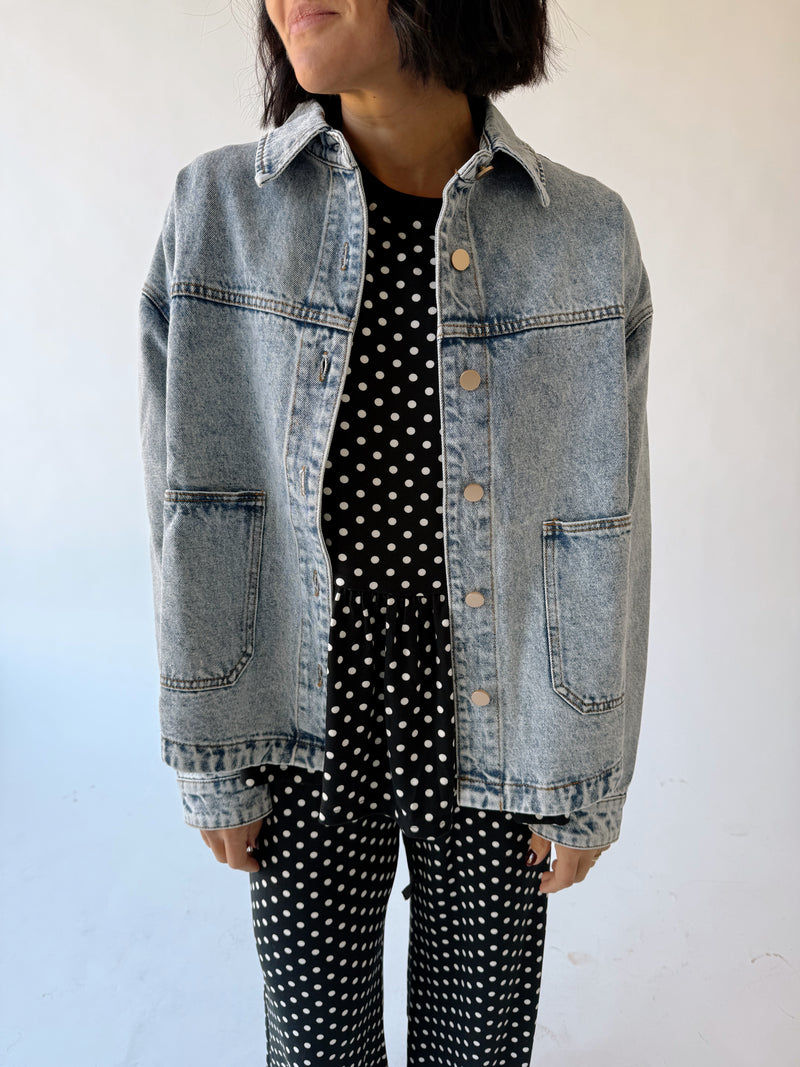 The Ladner Vintage Denim Jacket in Medium Wash
