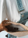 The Westlyn Woven Bag in Checkered Tan