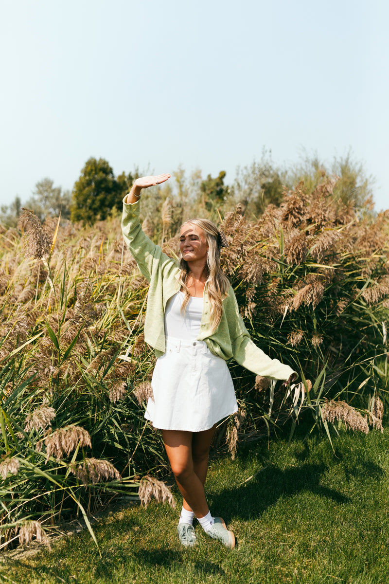 The Riggs Button-Down Sweater in Lemongrass