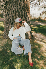 The Riggs Button-Down Sweater in White