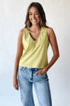 The Brinton Cropped Basic Tank in Lime