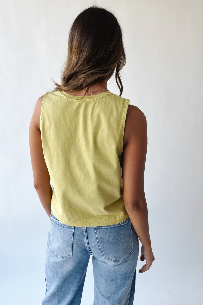The Brinton Cropped Basic Tank in Lime