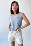 The Brinton Cropped Basic Tank in Denim