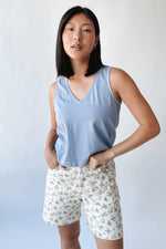 The Brinton Cropped Basic Tank in Denim