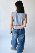 The Stafford Boxy Cut Tank in Denim