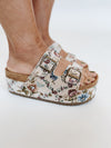 The Wannabe Platform Sandal in Sand Floral