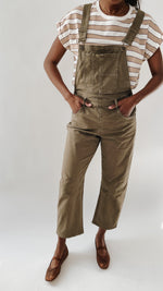 The Arnell Wide Leg Overall in Artichoke Green