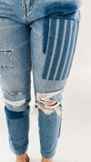 The Laiken High Rise Boyfriend Crop Jean in Patchwork