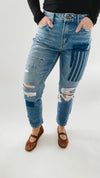 The Laiken High Rise Boyfriend Crop Jean in Patchwork