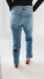 The Laiken High Rise Boyfriend Crop Jean in Patchwork