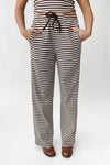 The Cyrus Striped Lounge Pant in Chocolate