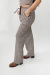 The Cyrus Striped Lounge Pant in Chocolate