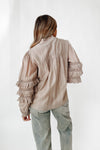 The Dawson Mock Neck Blouse in Ash Mocha