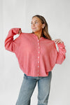 The Riggs Button-Down Sweater in Peach