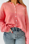 The Riggs Button-Down Sweater in Peach