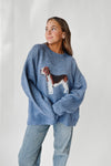 The Hound Dog Sweater in Antique Blue