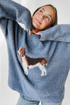 The Hound Dog Sweater in Antique Blue
